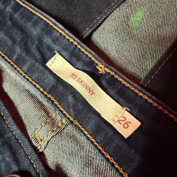 Upcycled Levi's Denim Set with Hand-Painted UFO Art - Vintage Rebel Style - Picture 9 of 12